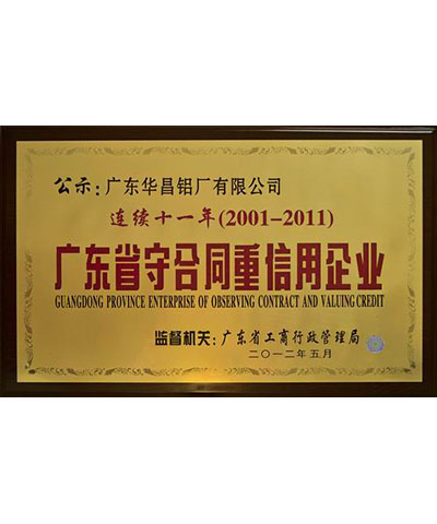 連續(xù)11年守合同重信用企業(yè)