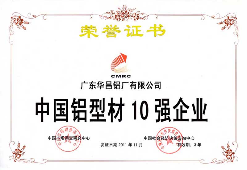 中國鋁型材十強企業(yè)